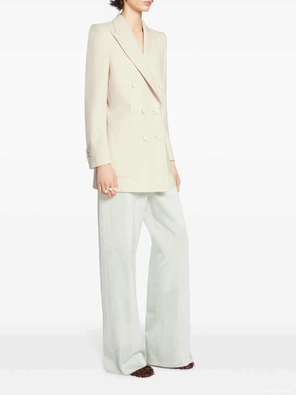 Affordable Versace Women double-breasted wool blazer 0727